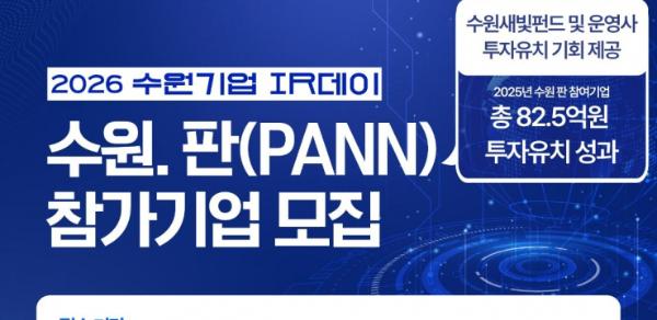 '2026 수원기업 아이알(IR)데이 수원.판(PANN)' 참가 기업 모집