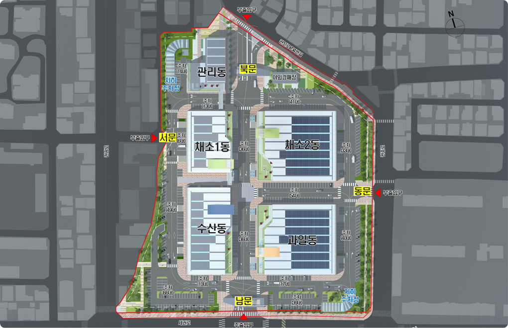 농수산물도매시장 배치도 이미지