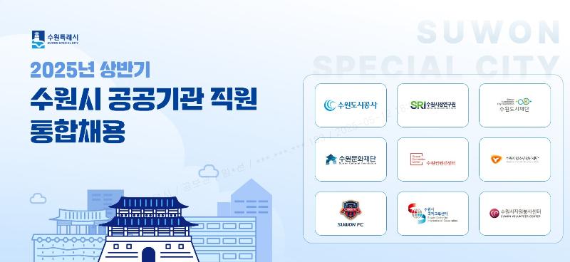2025년 상반기 수원시 공공기관 직원 통합채용, 9개 기관에서 총 35명 선발