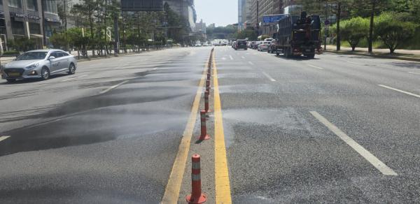 폭염 대비해 노면빗물분사시스템 본격적으로 가동