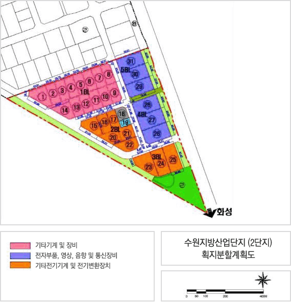 수원지방산업단지 (2단지) 획지분할계획도