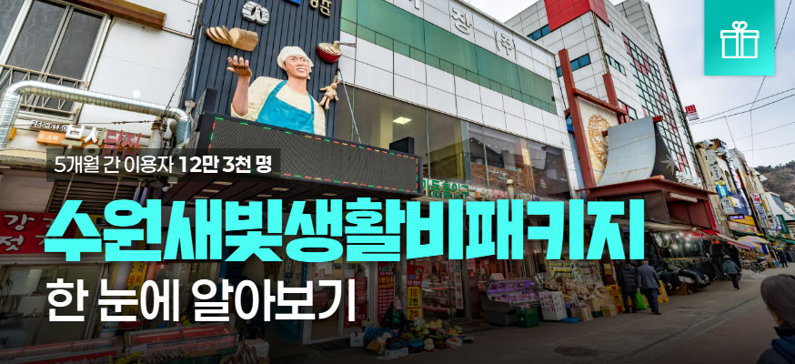 5개월 간 이용자 12만 3천명, 수원새빛생활비패키지, 한 눈에 알아보기