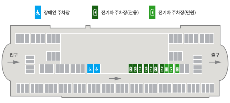 지하3층 도면, 주차면, 장애인 주차장 주차면 안내 도면 (면수 본문 확인)