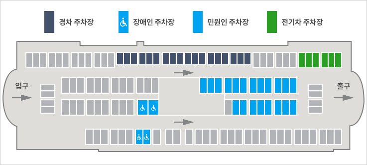 지하1층 도면, 주차면, 장애인 주차장 주차면 안내 도면 (면수 본문 확인)