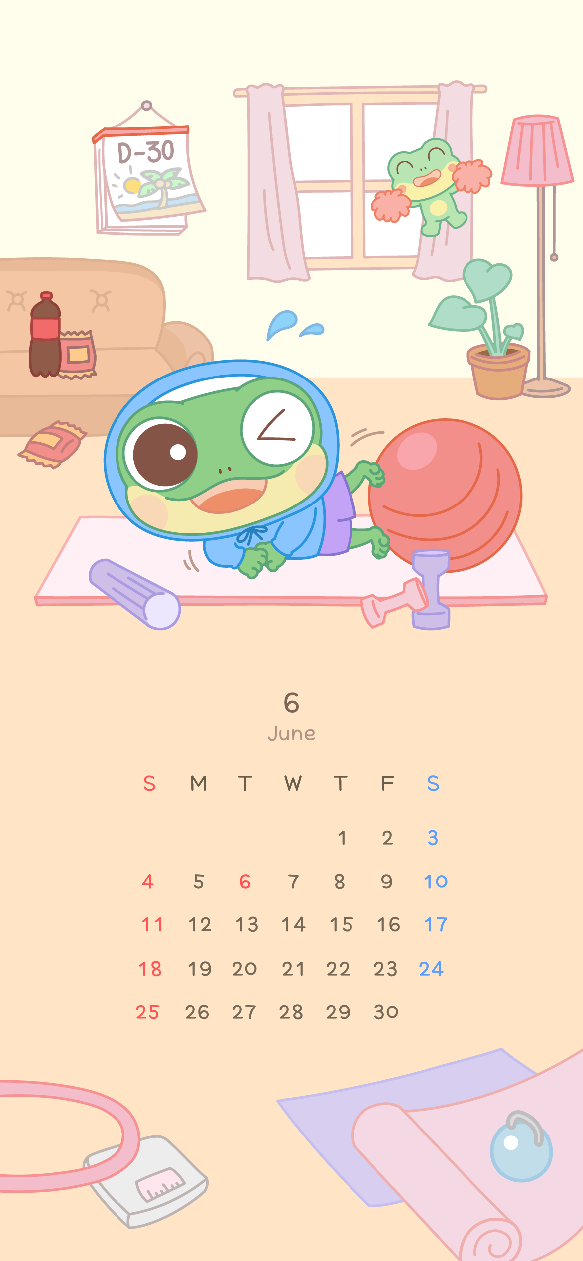 2023년 6월 수원이 캐릭터 달력 이미지 (모바일)