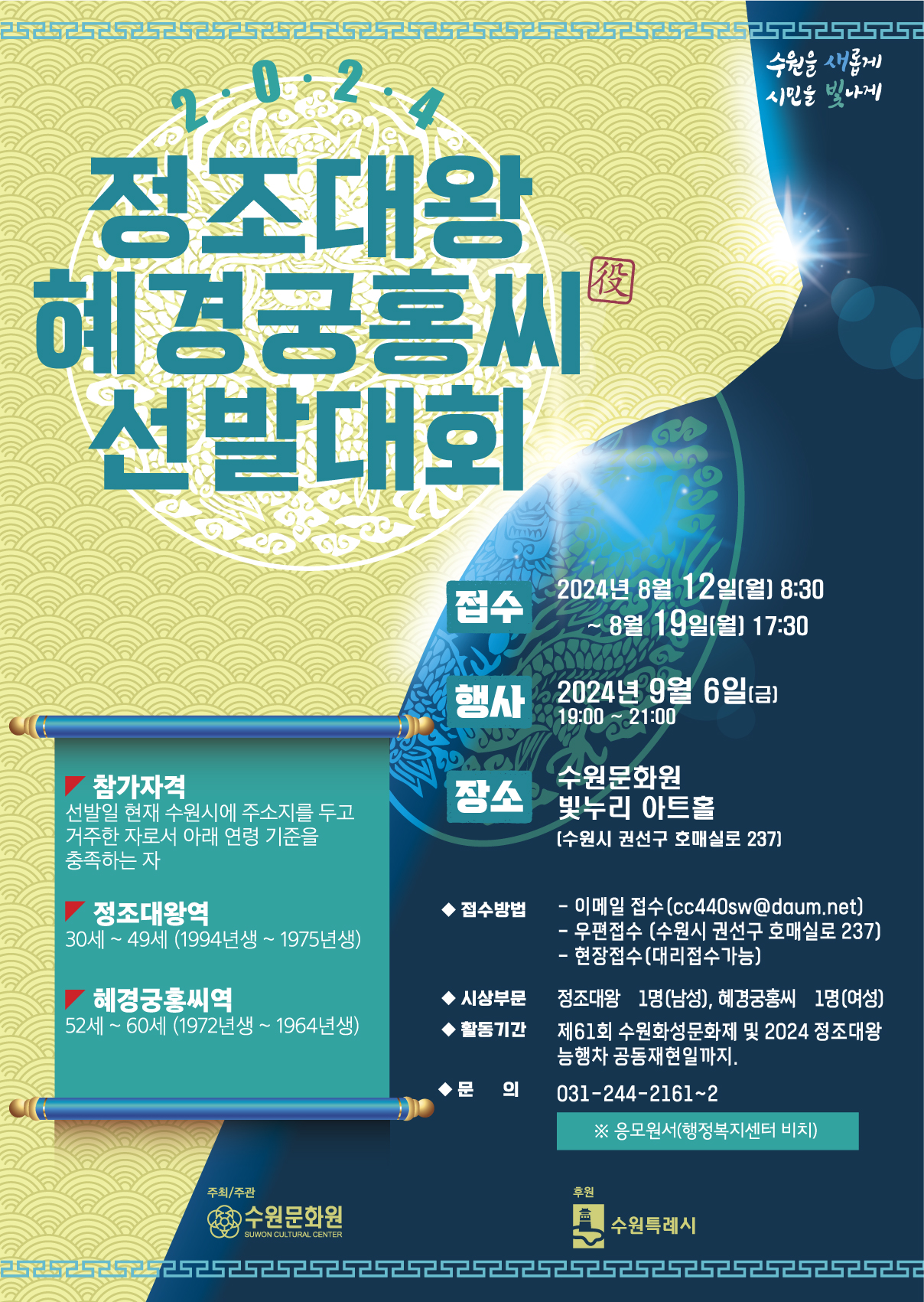 2024 정조대왕·혜경궁홍씨  모집 포스터