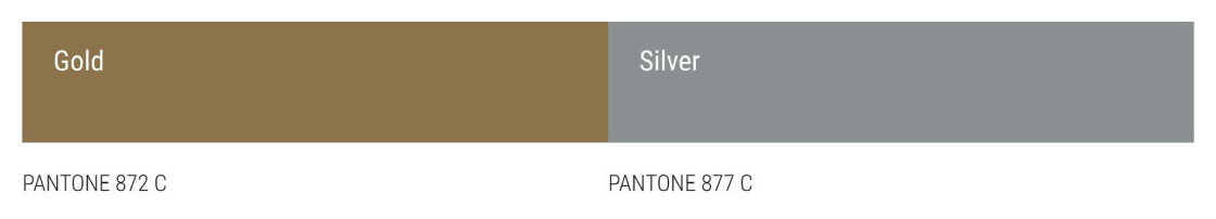 메탈릭색상 : Gold(PANTONE 872 C), Silver(PANTONE 877 C)