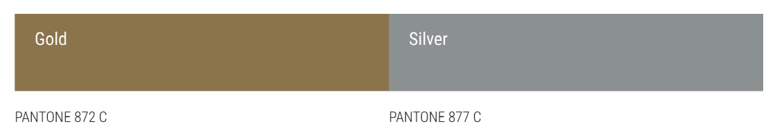 메탈릭색상(Gold(PANTONE 872 C), Silver(PANTONE 877 C))