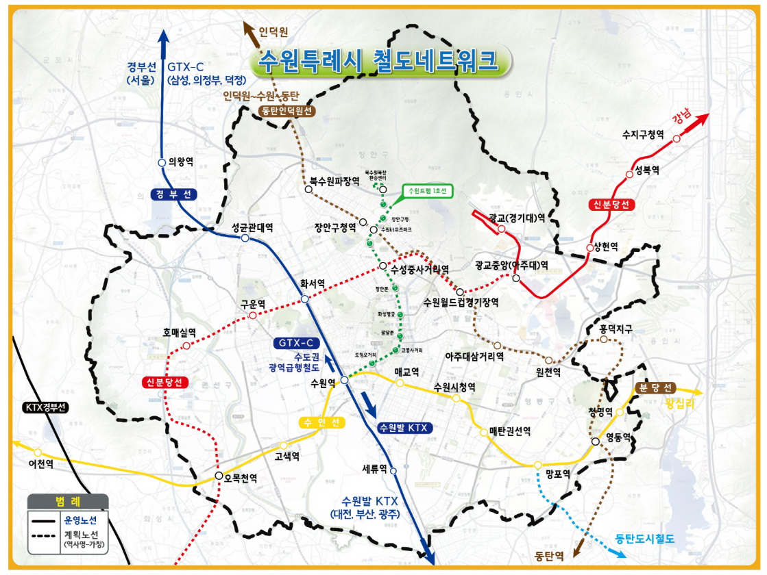 수원시 철도 네트워크